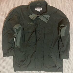 Columbia Green Raincoat Weather-Resistant Relaxed Fit